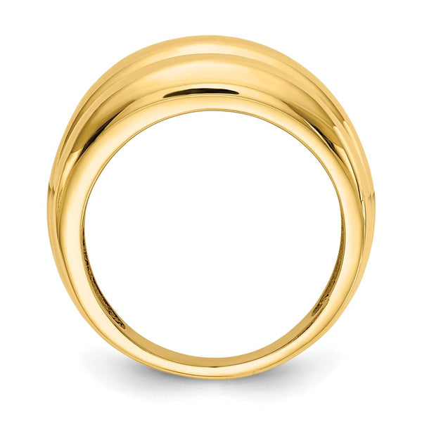 14K Gold Polished Scalloped Dome Band Ring - Style GR1-1019410