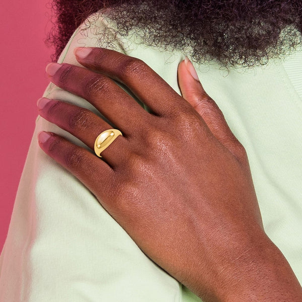 14K Yellow Gold Smooth Dome Ring