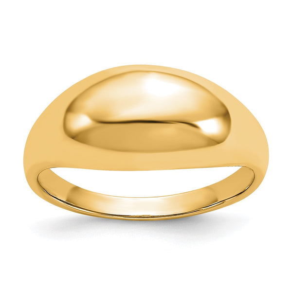 14K Yellow Gold Smooth Dome Ring
