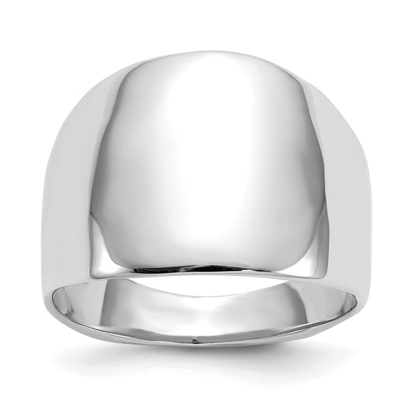 14K White Gold Smooth Dome Ring - Style GR1-1019412