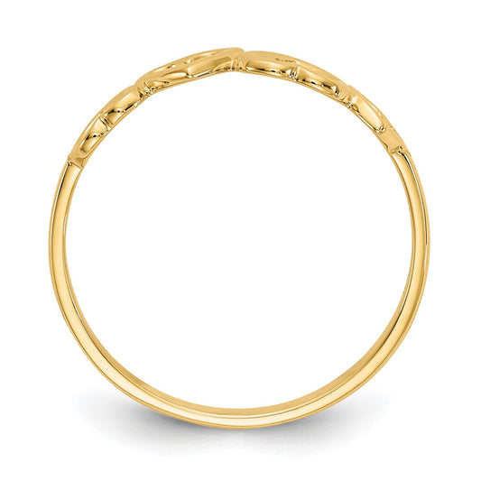 Designer 14K Gold Heart-Shaped Ring - Stylish & Affordable Luxury Accessory