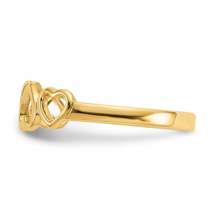 Designer 14K Gold Heart-Shaped Ring - Stylish & Affordable Luxury Accessory-3
