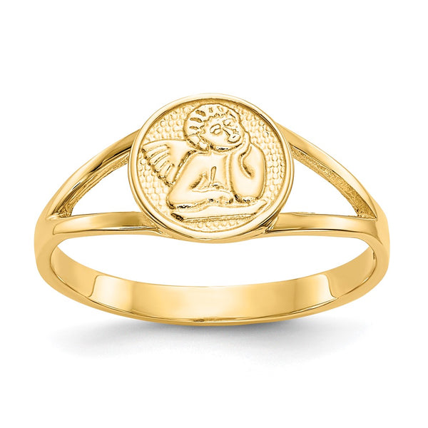 14K Polished Angel Wing Ring