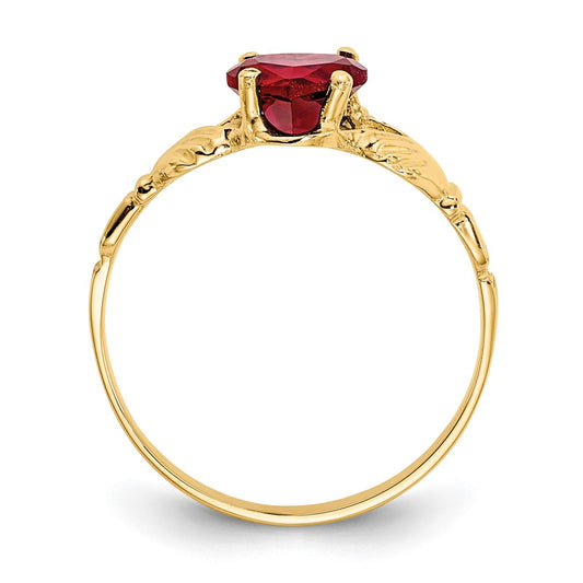 Exclusive 14K Gold Claddagh Ring with CZ - Stylish January Birthstone Design