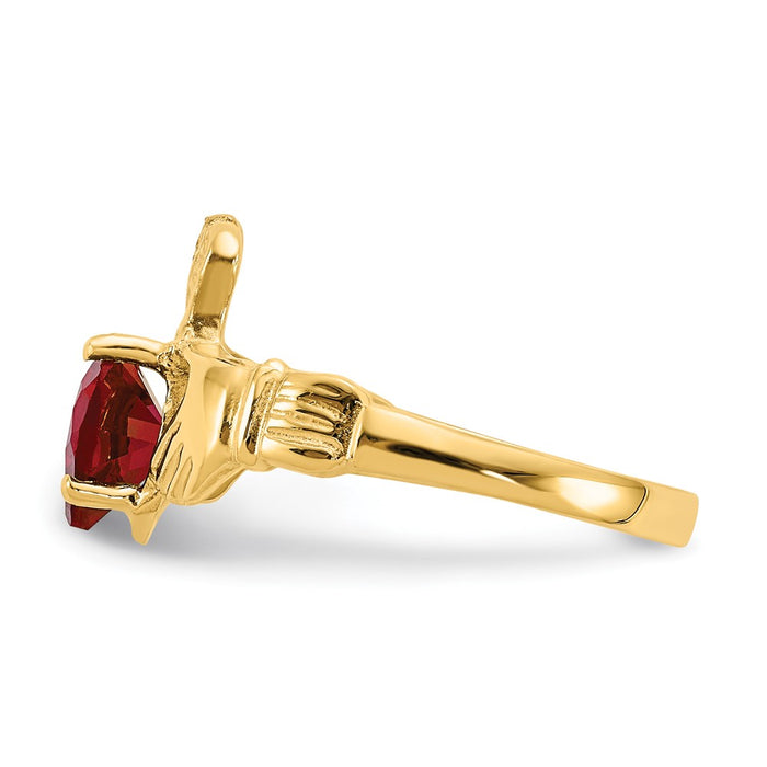 Exclusive 14K Gold Claddagh Ring with CZ - Stylish January Birthstone Design-3