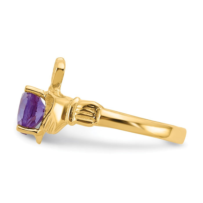 Buy Exclusive 14K Gold June Birthstone Claddagh Ring with CZ - Stylish Value!-3