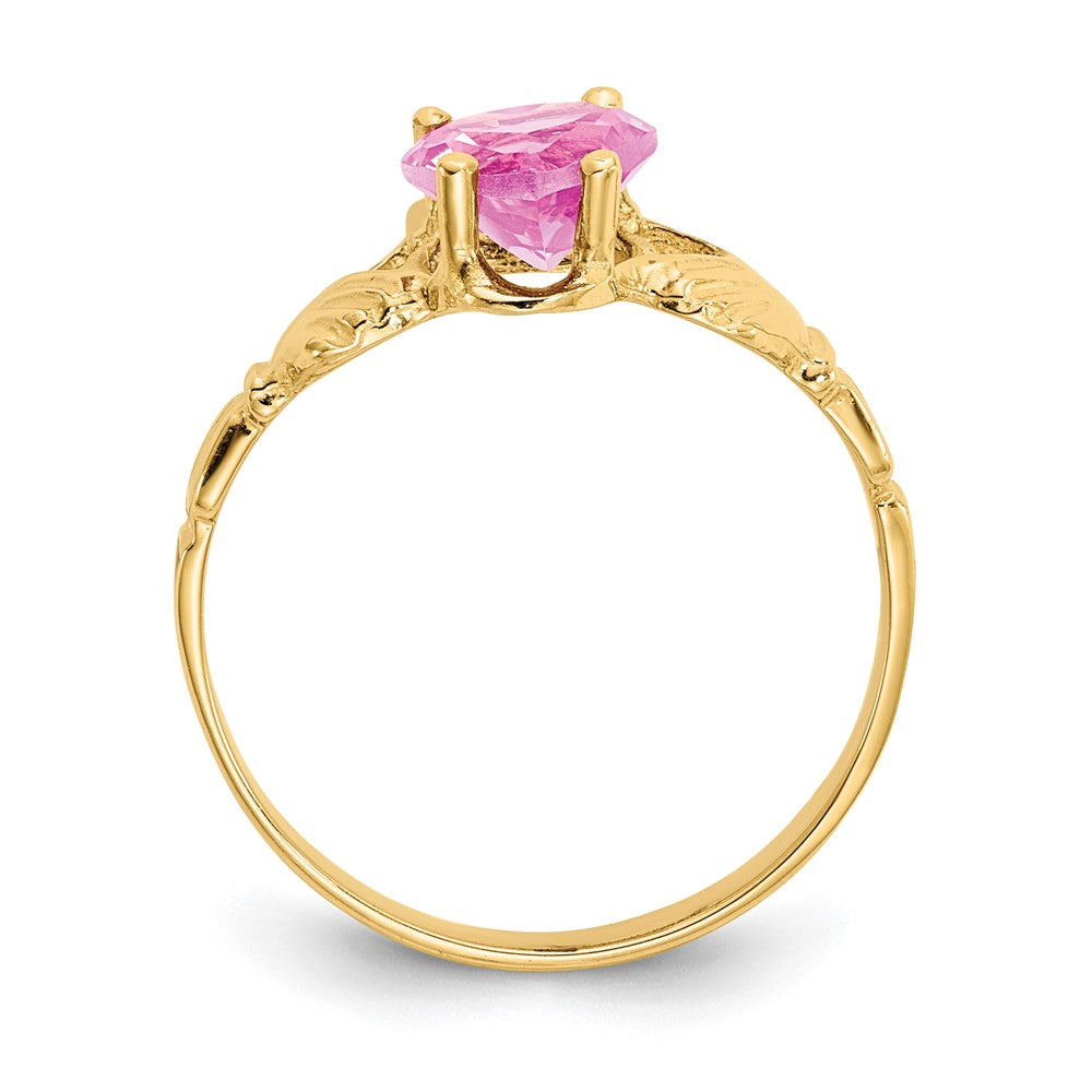 Shop Stylish 14K Gold Claddagh Ring with CZ - October Birthstone, 6mm