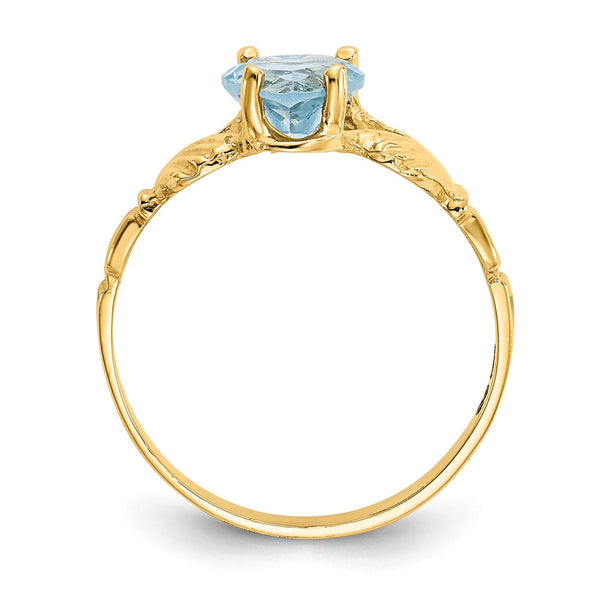 14K Gold December Birthstone Claddagh Ring - CZ