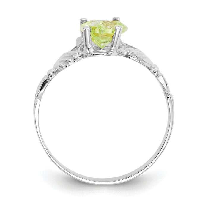 High-Quality 14K White Gold Claddagh Ring with August CZ Birthstone - Stylish Value-2