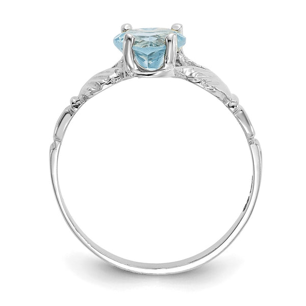 14K White Gold Claddagh Ring with December CZ Birthstone