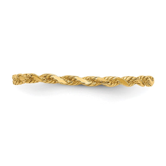 Shop 14K Diamond-Cut Textured Rope Design Band Ring | Stylish & Affordable Luxury