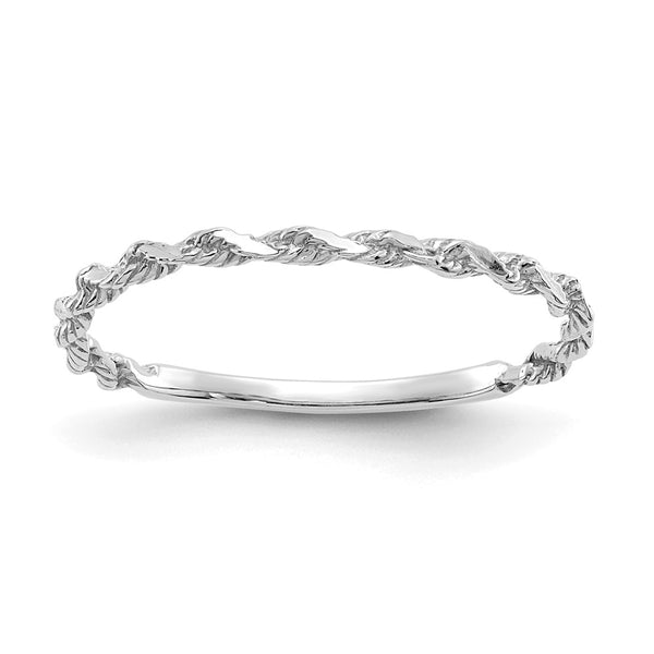 14K Diamond-Cut Textured Rope Band Ring