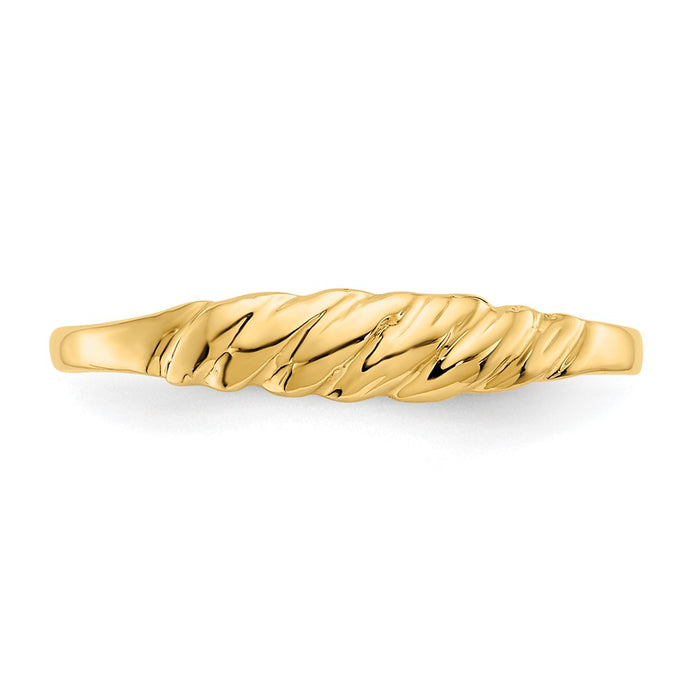 High-Quality 14K Textured Dome Ring - Stylish Design for Every Occasion-4