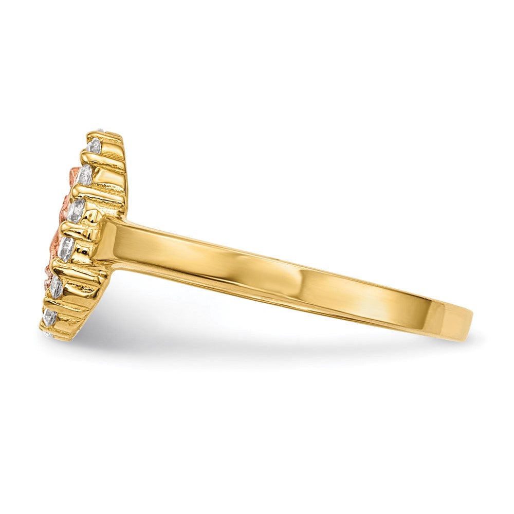 Exclusive 14K Two-Tone White Rhodium CZ Lady of Guadalupe Ring - Stylish Value!