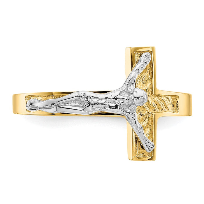 Shop Stylish 14K Two-Tone Polished Crucifix Band Ring - Affordable Luxury-4