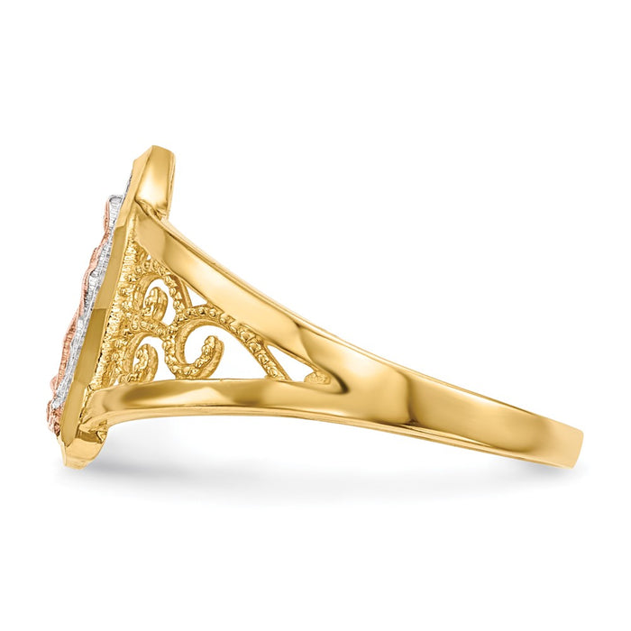 Buy Exclusive 14K Two-Tone Lady of Guadalupe Ring, Stylish White Rhodium Finish-3