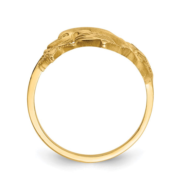 14K Gold Dolphin Starfish Sand Dollar Ring