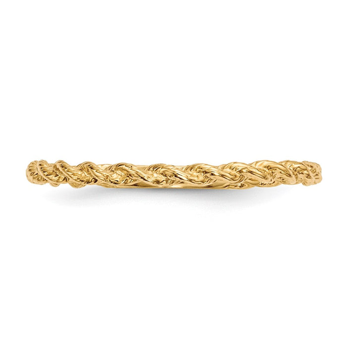 High-Quality 14K Gold Polished Twisted Rope Band - Stylish & Affordable Design-3
