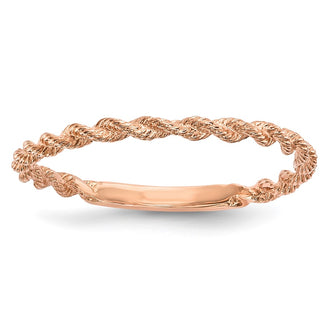 Shop Stylish 14K Rose Gold Polished Twisted Rope Band - Affordable Luxury