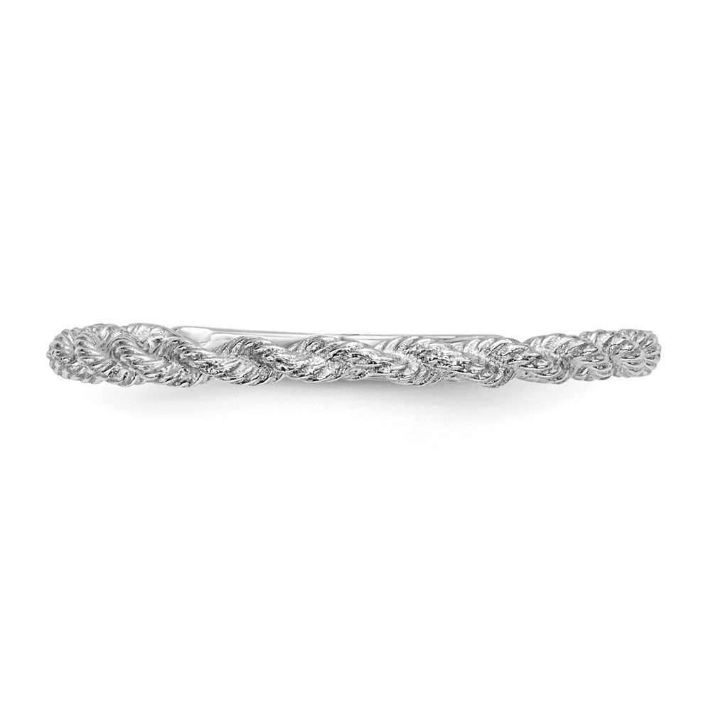 Buy 14K White Gold Polished Twisted Rope Band - Stylish & Affordable Luxury!