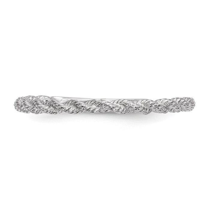Buy 14K White Gold Polished Twisted Rope Band - Stylish & Affordable Luxury!-3