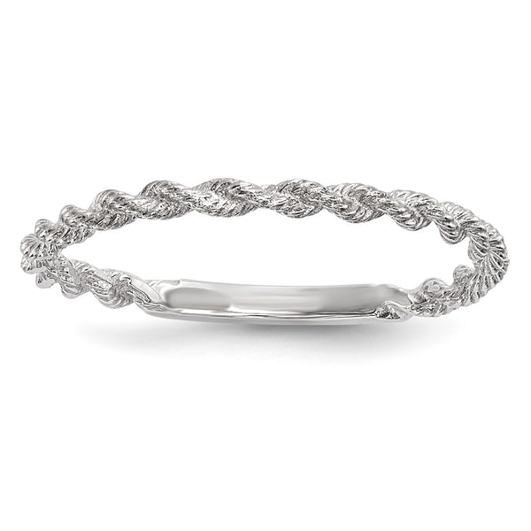 14K White Gold Polished Twisted Rope Band