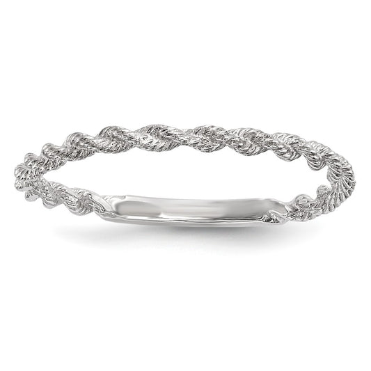 Buy 14K White Gold Polished Twisted Rope Band - Stylish & Affordable Luxury!