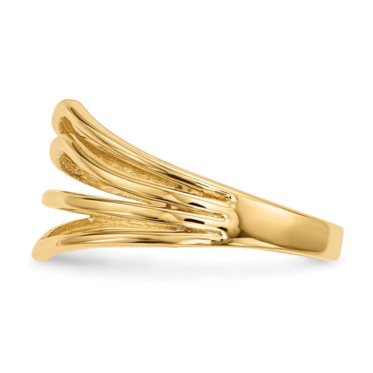 High-Quality 14K Gold Polished Four-Bar Ring | Stylish Luxury Accessory