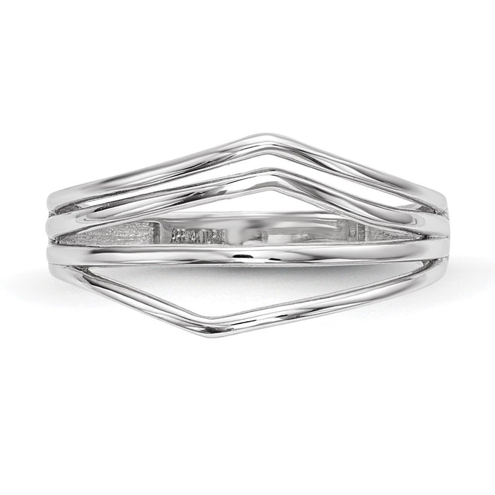 Buy 14K White Gold Sleek 4-Bar Ring - Stylish Design, Luxury at Value Price!-3