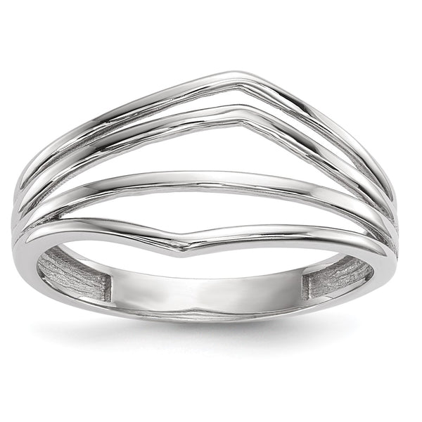 14K White Gold Sleek 4-Bar Ring