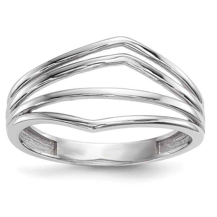 Buy 14K White Gold Sleek 4-Bar Ring - Stylish Design, Luxury at Value Price!-1