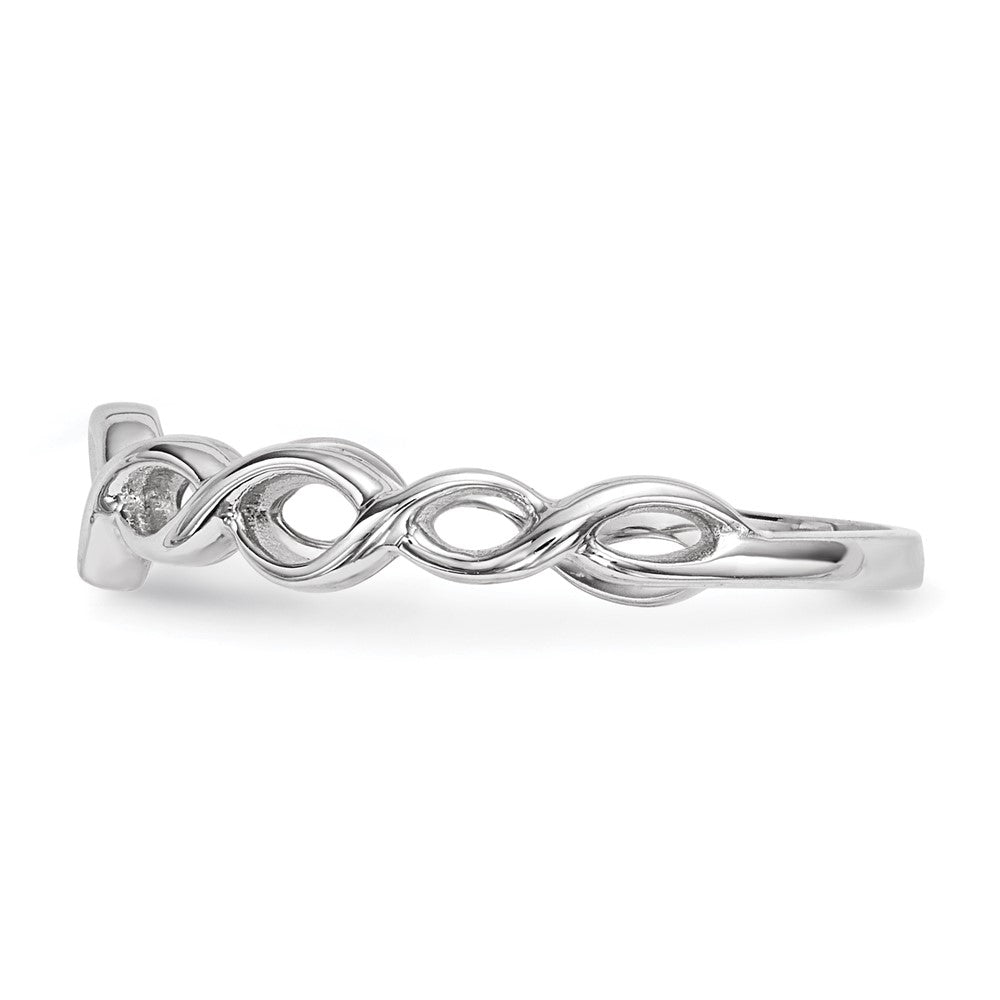 High-quality 14K White Gold Twisted Loop Ring - Stylish & Affordable Option