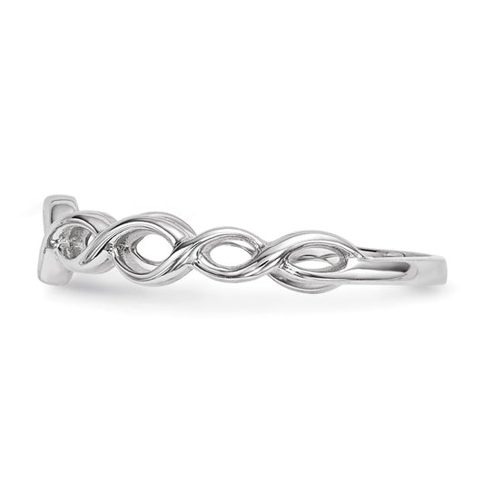 High-quality 14K White Gold Twisted Loop Ring - Stylish & Affordable Option