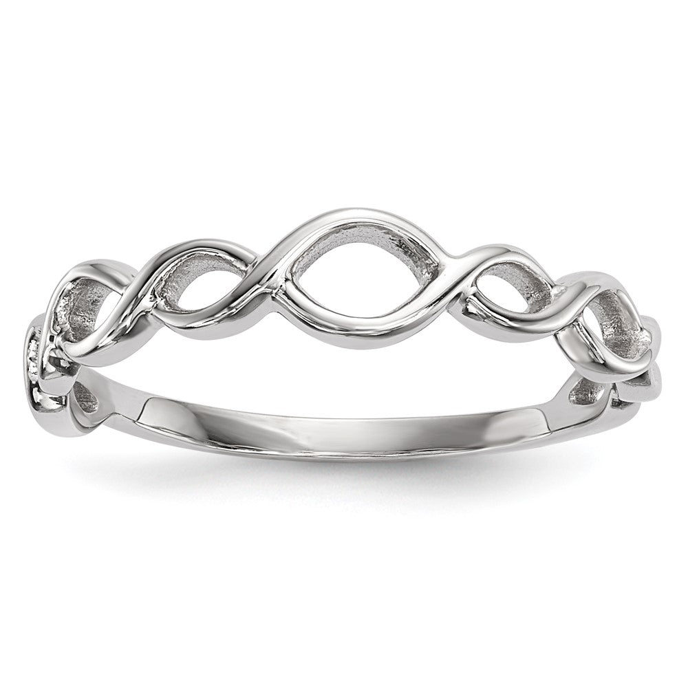 High-quality 14K White Gold Twisted Loop Ring - Stylish & Affordable Option