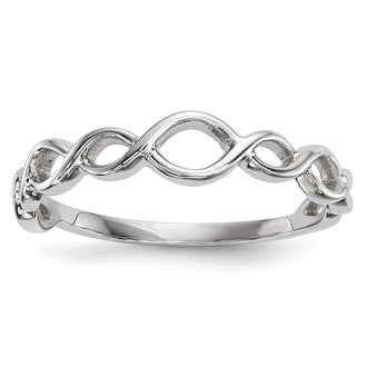 High-quality 14K White Gold Twisted Loop Ring - Stylish & Affordable Option