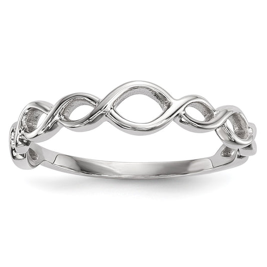 High-quality 14K White Gold Twisted Loop Ring - Stylish & Affordable Option