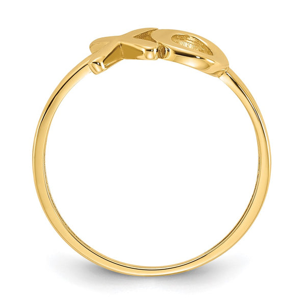 14K Gold Polished X and O Ring