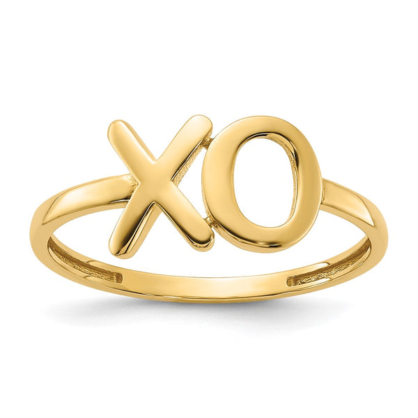 14K Gold Polished X and O Ring