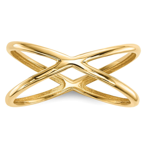 14K Gold Polished Double Band Ring