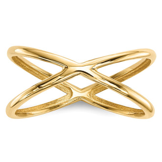 Shop Stylish 14K Gold Polished Double Band Ring - High-Quality & Affordable