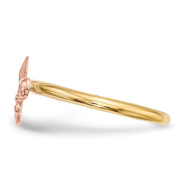 14K Two-Tone Polished Fleur-de-Lis Ring