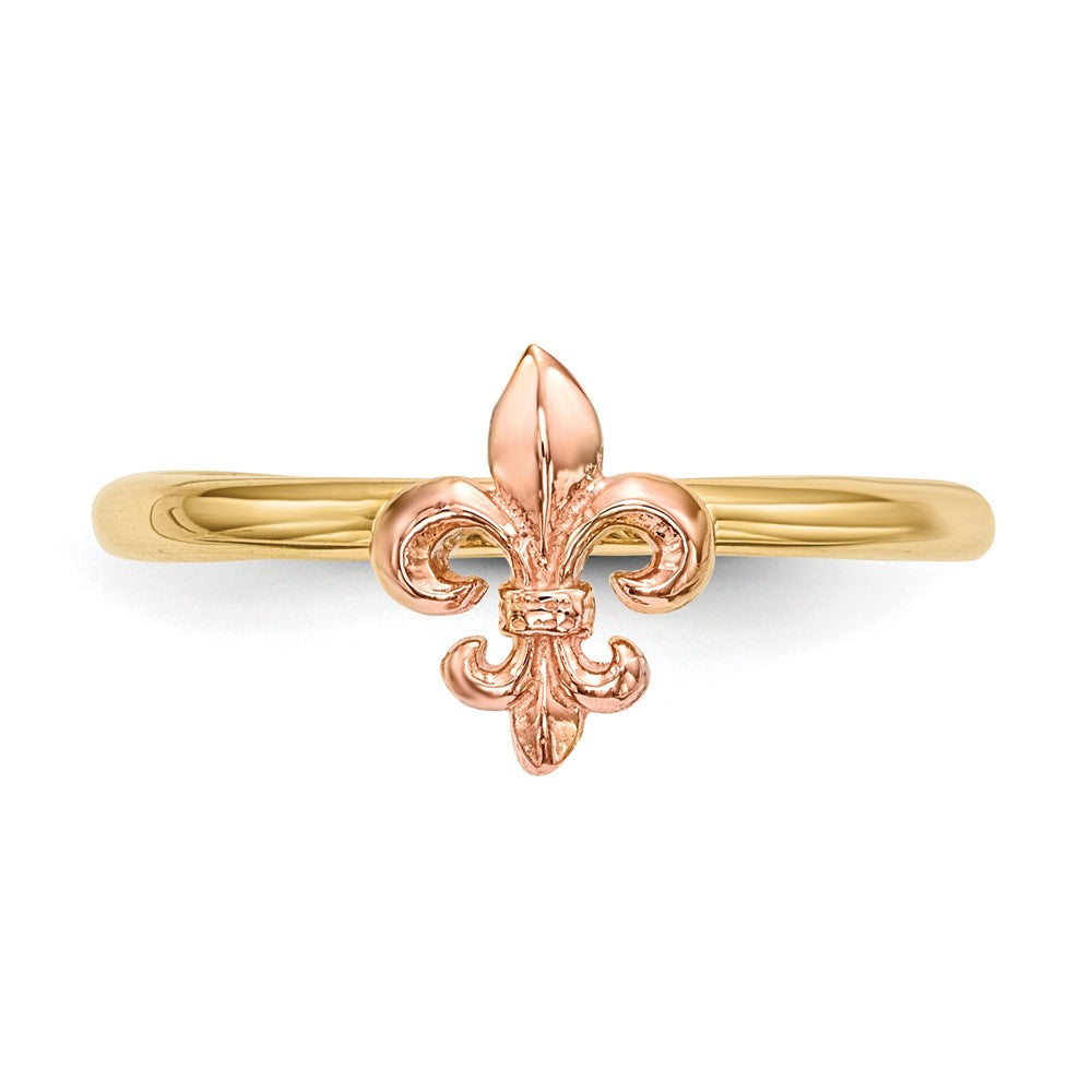 Shop Exclusive 14K Two-Tone Polished Fleur-de-Lis Ring - Stylish & Affordable