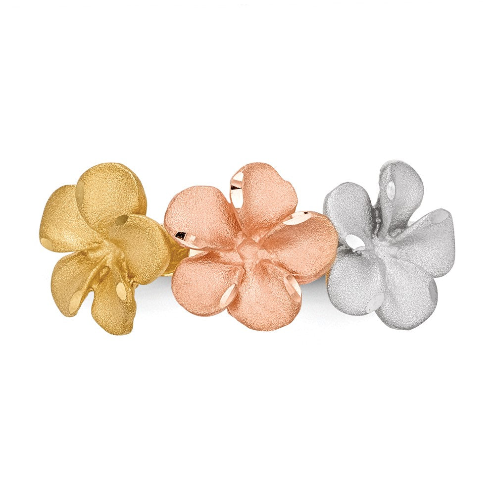 Shop Stylish 14K Two-Tone Plumeria Ring with Satin Finish, Affordable Luxury