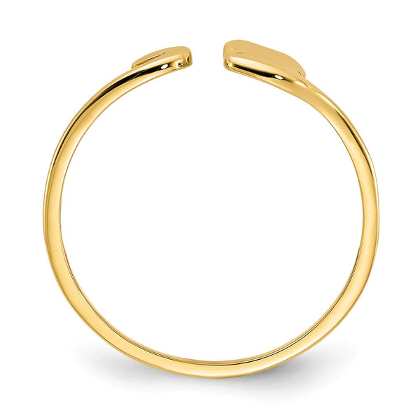 14K Gold Adjustable Cat Cuff Ring