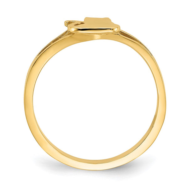 14K Gold Polished Cat Ring