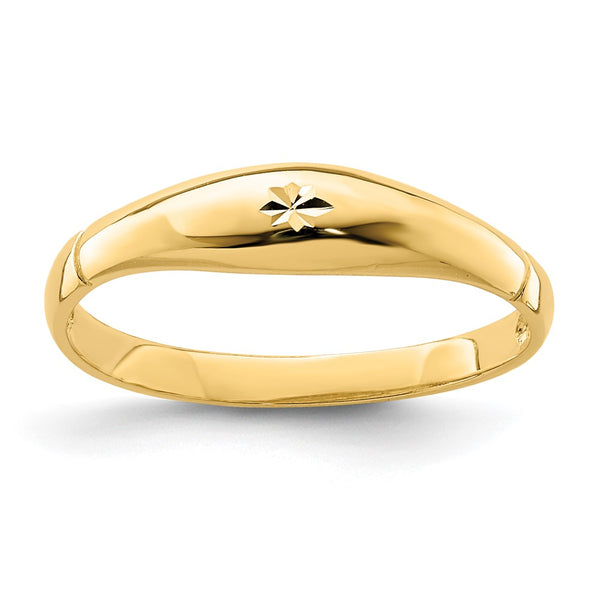 14K Diamond-Cut Band Ring
