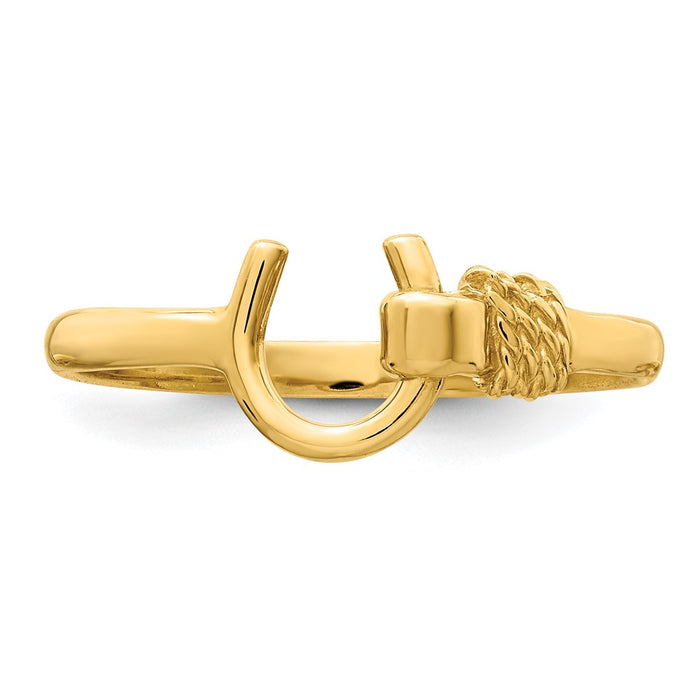 High-Quality 14K Gold Horseshoe Ring - Stylish Design, Affordable Luxury!-4