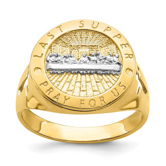Shop 14K White Gold Men's Ring - The Last Supper Design, Stylish & Affordable