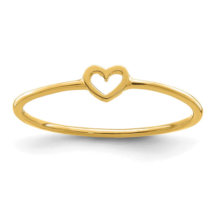 Exclusive 14K Gold Polished Heart-Shaped Ring - Stylish & Affordable Luxury-1