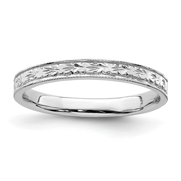 14K White Gold Floral Ring